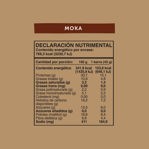 Barra de Proteína Sabor Moka 16 unidades