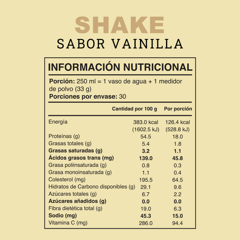 Shake en polvo sabor Vainilla 990G